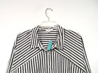 NEW Maurices Women's 90s Prep Stripe Button Up Shirt Plus Size 2X Black 215175Y