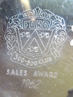 1962 FORD CAR DEALERSHIP 300-500 SALES CLUB AWARD TIP TRAY WM.A.ROGERS  6