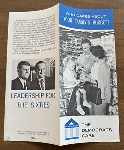 1960 JFK Kennedy & LBJ Johnson - Family Budget Themed Picture Campaign Brochure