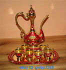 New ListingChinese Tibet Silver Cloisonne Handwork Inlaid Wine Zircon Flagon Teapot 20801