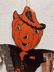 Vintage Halloween Beistle Dennison JOL Scarecrow Midcentury Die Cut Decoration