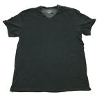 Calvin Klein Shirt Size Medium M Black Gray Tee Short Sleeve V-Neck Adult Men's