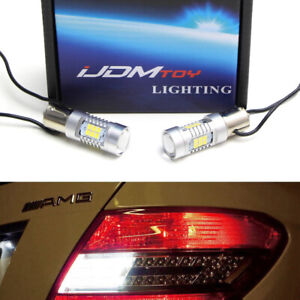 (2) Error Free White 1156 7506 P21W LED Bulbs For Euro Car Backup Reverse Lights (For: More than one vehicle)