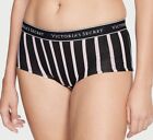NWT Victoria's Secret Logo Cotton Boyshort Panty STRIPED Size Large