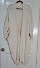 LAUREN MANOOGIAN Ivory Organic Cotton Open Front Duster Long Cardigan One Size