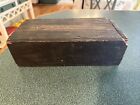 ANTIQUE BLACK WOODEN BOX PIPE WRENCHES SLIDING TOP 11” TRIMONT MFG.