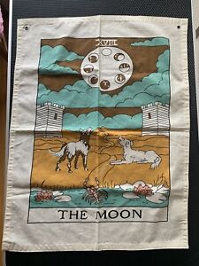 New ListingThe Moon Tarot Flag Tapestry Boho Wall Hanging 16”x 21