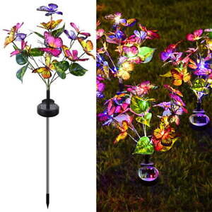 2Pack Solar LED Butterfly Stake Lights Outdoor Garden Landscape Lamp Decoration