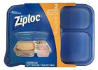 2Pcs Food Storage Meal Prep Ziploc Containers Reusable for Kitchen Organization