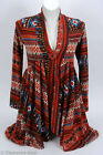 Pretty Young Thing M One Button Knit Cardigan Gathered Empire Waist Multi 3956