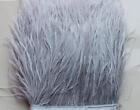 Silver Ostrich Feather Trims/Fringes Sewn on Feather 1 Yard  (USA Seller)