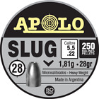 APOLO Slug HP 250 Count HOLLOW POINT 5.5mm .22 Caliber 28GR Premium Air Pellets
