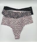 Victoria's Secret PINK Panties Thong Underwear Lot Of 3 Size Small NWT