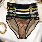 Pack Of 5 Sexy Women French Satin Panties Underwear Brief Sheer Lingeries Bikini