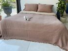 100% Cotton Muslin Throw Blanket 4 Layers Bedspread Soft Muslin Bed Cover Brown