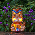 Outdoor Tiki Statue Decoration-Solar Power Light Tiki Garden Statues-Tiki Bar De