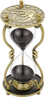 Hourglass Sand Timer 60 Minute:Sun & Moon Engraving Brass Sand Clock, 60