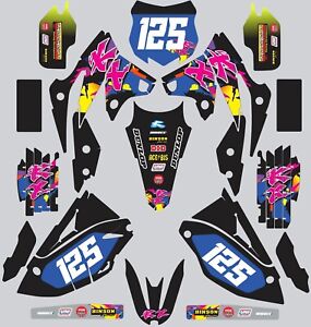 Graphic Kit for 2013-2016 Kawasaki KX250f Decals old school Custom Number Choice