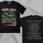 Overkill Band 2017 Tour Mean Green Killing Machine Thrash Metal Double Sided Tee