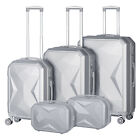 Luggage Sets 5 Piece Spinner Hardside Spinner ABS Suitcase w/TSA Lock for Travel