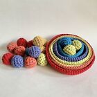 Handmade Crocheted Sorting Toy Rainbow Colors Bowls Balls 6 Inch Toddler