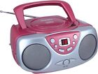 PROSCAN SRCD243 Portable CD Player with AM/FM Radio, Boombox (Pink) Pink