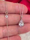 1.65 ct  Pear Shaped Diamond  18k Solid White Gold Necklace Diamond Jewelry