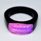 4.99 Gm Natural Fire Opal On Black Onyx Classy Statement Ring US 9 For Women