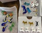 VINTAGE Miniature Animals/ BIRDS Hand Blown Art  Glass Tiny Figurine  Lot Of 23