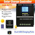 100A MPPT Solar Charge Controller 12V 24V 36V 48V PV Battery Regulator Dual USB