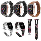 Floral Leather Band Strap For Apple Watch Series SE 6/5/4/3 44mm 42mm 40mm 38mm
