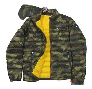 Tommy Hilfiger Men's Camo Green Quilted Packable Puffer Jacket