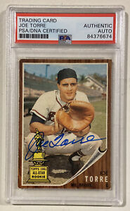 1962 Topps JOE TORRE Signed Autographed Rookie Baseball Card #218 PSA/DNA Braves
