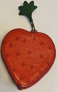 Hermès Strawberry Coin Purse In Red. Very Good Condition