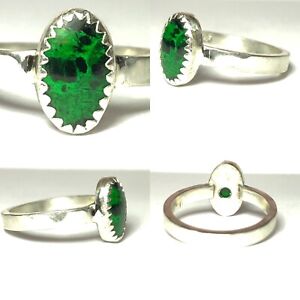 17 Ct Tw Natural Untreated Maw Sit Sit Jade Sterling Silver Gemstone Ring USA