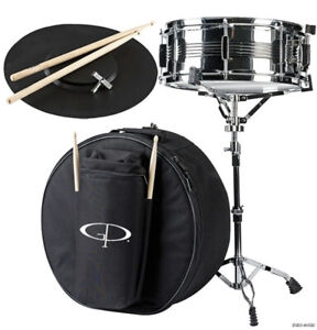 GP Percussion SK22 Student Snare Drum Kit w/ Case, Stand, Sticks & Practice Pad