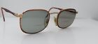 Vintage Gucci GG1320 Brown Gold Oval Metal Sunglasses Italy FRAMES ONLY