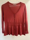 cAbi Silk Cotton Cardigan Sz M Coral Perfect Spring Summer Sweater Style#900