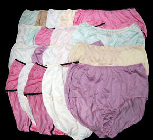 20 pairs NAME BRAND asst colors NYLON Plus Size BRIEF Panties SZ- 9 Unisex Panty