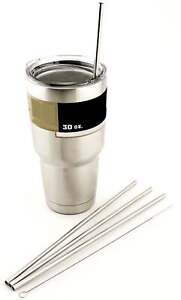 4 LONG Stainless Steel Straws fits 30 oz Yeti Tumbler Rambler Cups - CocoStraw