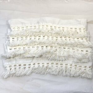New ListingVintage White Cotton Fringe Tie Backs For Curtains 4 Pc 23