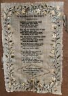 Antique Sampler Religious Verse Jane Oliver Lowry Age 11  1856 Crewel Floral TLC