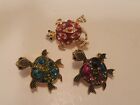 Brooch Pin Lot Beautiful Shiny Multicolor Rhinestone Turtle Animal Jewelry E243