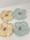 Laurie Gates Ceramic Dessert/Appetizer Plates Flower Design‘ Causal Collection’