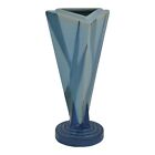 Roseville Futura 1928 Vintage Art Deco Pottery Big Blue Triangle Vase 388-9