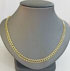 Real 10k Yellow Gold Cuban Curb Link chain 4mm 18-26Inch SOLID Necklace DISCOUNT