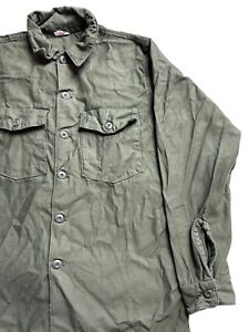 OG 107 OD Sateen Cotton Fatigue Shirt Vietnam War 1960 70s Xl NOS New