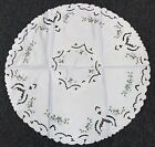 33'' Round Embroidered Cutwork Polyester Handmade Rosebud Lace Tablecloth Decor