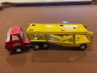 Vintage Tonka Metal Mini Car Carrier Truck and Trailer Mid 1960's. 9 inches long