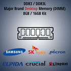 8GB 16GB DDR3 DDR3L Desktop Memory RAM PC3-10600U PC3-12800U Dell HP ASUS PC etc